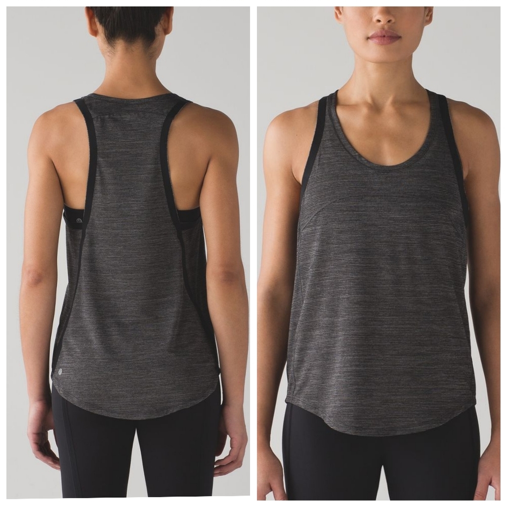 Lululemon On Track Singlet Heathered Black